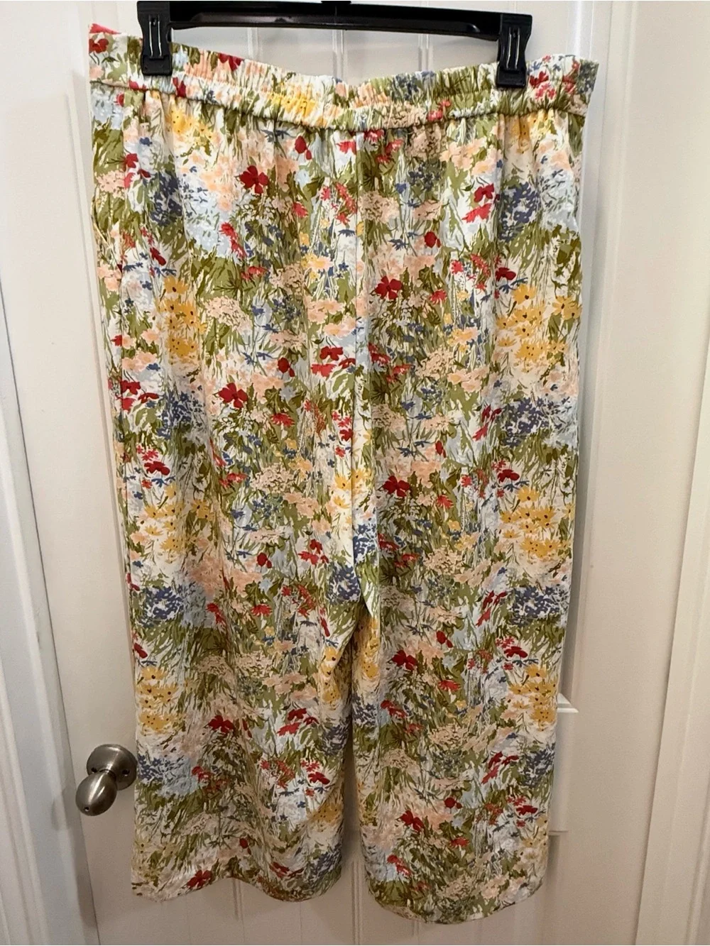 Eliane Rose Floral Wide-Leg Tie-Waist Pants - Multicolor. XL. Boho - Picture 3 of 3